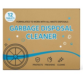 Garbage Disposal Cleaner, Lemon Scent Sink Disposal Odor Deodorizer for Hiden Grease, Limescale and Minerals Remove Suitable for All Waste Disposals, 20g × 12 Tablets