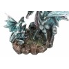 Family Set of Midnight Storm Dragon Statue 8" Height Fantasy