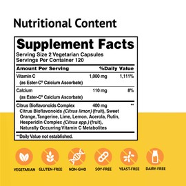 Ester-Vitamin C with Citrus Bioflavonoids 500 Milligrams 240 Veg Capsules
