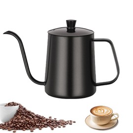 Gooseneck Pour Over Coffee Kettle 600 ML/ 20 OZ Stainless Steel Hand Drip Coffee Pot with Long Narrow Spout Hand Drip Kettle (Black)