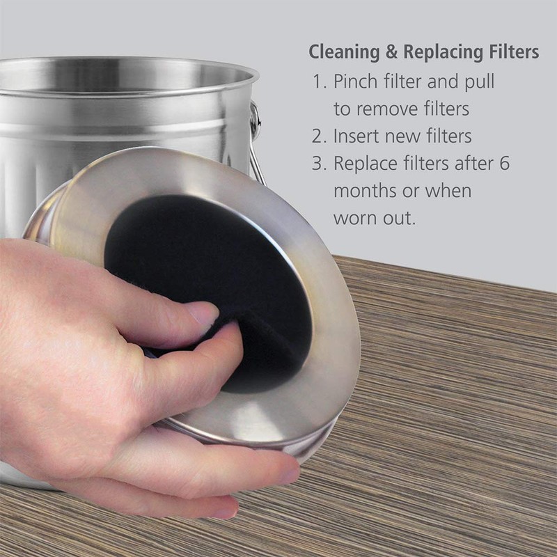 Compost Container Filter, 6-Piece Activated Carbon Filter Set, Kitchen Activated