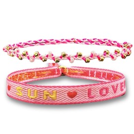 happymaker - Sommer Schmuck Damen, Fusskette und Armband Set im Surfer Style für Frauen und Mädchen, wasserfest und handmade