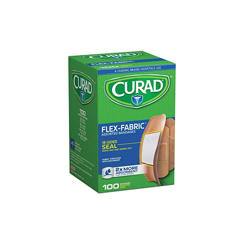 Flex Fabric Bandages Assorted Sizes 100 per Box