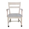 IC International Concepts, Solid Wood Dining Chair with Casters, Unfinished,