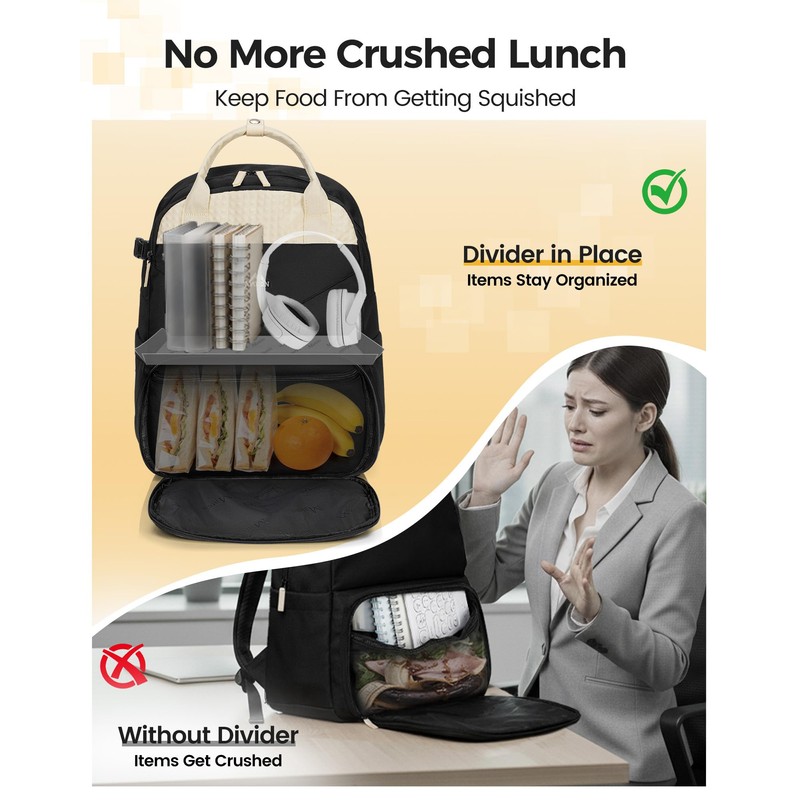 MATEIN CLASSIC Womens Lunch Box Backpack for Work, Insulated Lunch