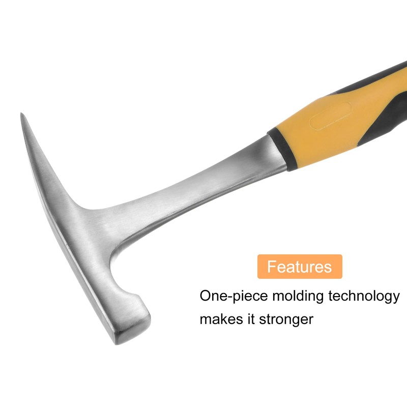 HARFINGTON Rock Hammer 19oz 11inch Pointed Tip Anti-Slip Shock-Proof Handle