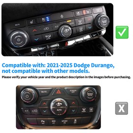Polodunn Interior Accessories for Dodge Durango 2021-2025, 6pcs Aluminum Alloy Trim Set - Push Start Button Cover/Ring, A/C, Volume Tune, Headlight Switch Knob Covers (Blue)