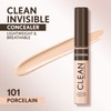 Covergirl Clean Invisible Concealer, Lightweight, Hydrating, Vegan Formula, Porcelain 101,