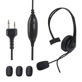 stdgove Over Ear 2 Pin Headset Boom Mic Headphone Noise Cancelling Small Earmuff Radio Earpiece for Midland gxt x-tra Xtra x Talker gmrs GTX 1000 1000g 1050 gxt1000vp4 t51r lxt600pa