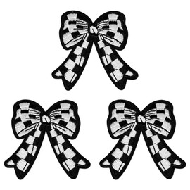 3Pcs Black Bow Knot Patches Bow Patch Sticker Sew/Iron On Patches Fashion Embroidered Patch for Jeans Hats Backpacks Vest Coat DIY Sewing(3PC Bowknot)