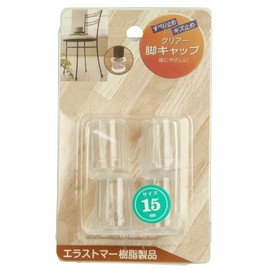 Tsuchino Clear Leg Cap for Pipes, 0.6 inches (15 mm), Pack of 4