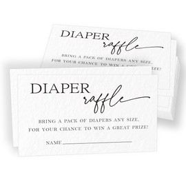 3.5 X 2.1 Inches Baby Shower Diaper Raffle Tickets, 50 Pcs Minimalism White Tickets For For Girl Or Boy Baby Shower Invitations，Baby Shower Game, Gender Reveal Game, Baby Shower Activity Supplies-A01