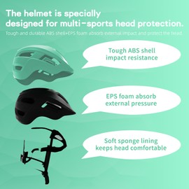 Kids Toddler Bike Helmet for 2-8 Years Old Boys & Girls - Adjustable Multi-Sports Helmet - Lightweight Safety Protection for Cycling, Skateboard, Scooter (Green, XS)