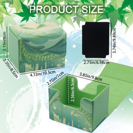 Egyndior MTG Deck Box for Commander Display, Card Deck Box Fit 150+ Sleeved Commander Deck, 2-Piece MTG Card Storage Box, PU Leather Card Box, Compatible with TCG/OCG/YGO/PTCG, Card Storage Box (Green
