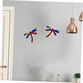 CHILDWEET 2pcs Iron Dragonfly Wall Decor Quirky Outdoor Pendant Perfect for Home or Garden