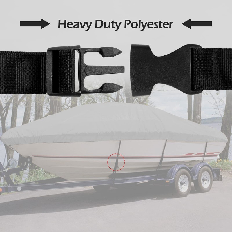 HAHASOLE Boat Cover Straps, 6 Pack-96''Lx1''W Heavy Duty Polyester Adjustable