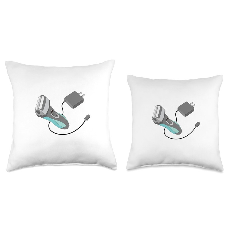 Mens Electric Shaver Throw Pillow