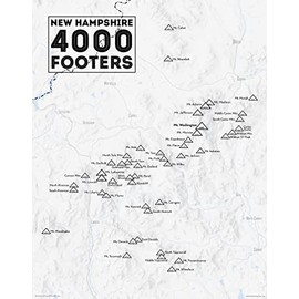 Best Maps Ever New Hampshire 4000 Footers 11x14 Print (Gray)