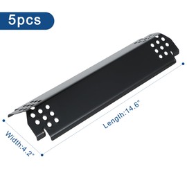 Pariplus Grill Heat Plates for Nexgrill - 14.6” Porcelain Steel Grill Burner Covers for Nexgrill 720-0830H, 5 Burner 720-0888, 720-0888N, 720-0882A, 6 Burner 720-0896B, 720-0898 Gas Grill - 5 Packs