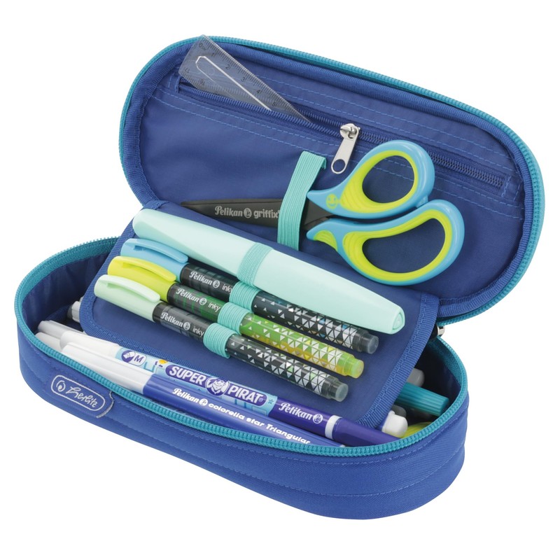 Herlitz Pencil Case Dip Dye Blue/Turquoise, blue, Casual
