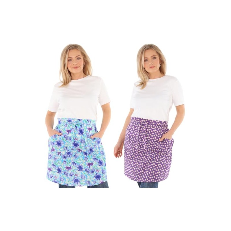 Apron Cotton Colourful Floral Apron Half Apron Cooking Apron, Twin