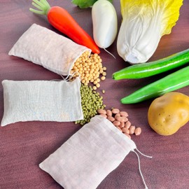 GIOIPC 20Pcs 4 x 6 Inch Muslin Cotton Drawstring bags and Gift Tags Reusable Reusable Tea Bags, Produce Bags, Cooking Soup, Jewelry Pouch for Party Wedding Home Storage