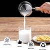 Stainless Steel Saucepan with Pour Spouts Wood Handle Cooking Pot