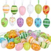 Jangostor 48 Pieces Painted Plastic Eggs, 4 cm Hanging Easter