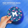 1 x Round Coaster - Letter M Tropical Flamingo Palm