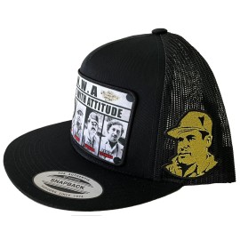 Unbranded NARCOS WITH ATTITUDE 2 LOGOS HAT BLACK MESH EL CHAPO GUZMÁN MÉXICO LOGO FEDERAL