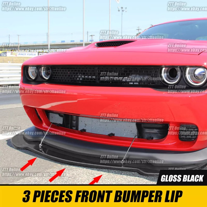 DTOUCH Front Lower Bumper Lip Spoiler Splitter Kit For Dodge