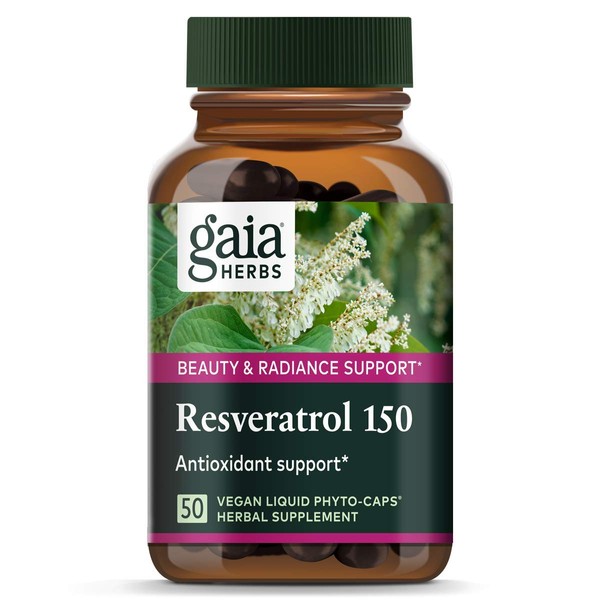 Gaia Herbs Resveratrol 150 Liquid Phyto-Capsules, 50 Count