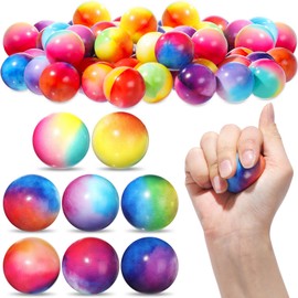 Meooeck 144 Pcs Galaxy Stress Balls Bulk for Kids 1.57'' Sensory Stress Squeeze Foam Balls Gradient Color Space Theme for Adult Decompression Toys Party Supplies Birthday Gift Carnival Class Reward