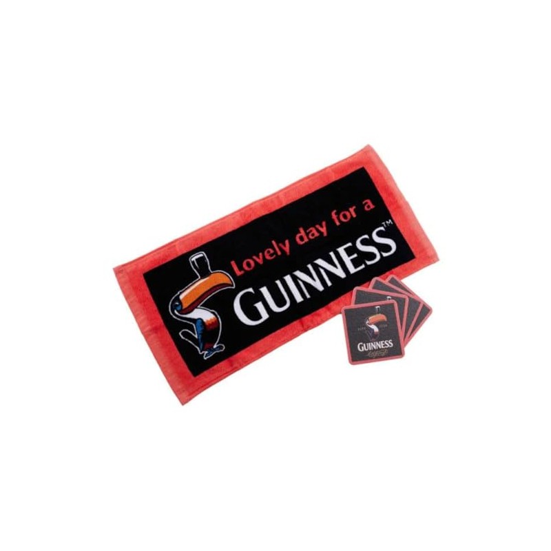 Guinness Gilroy Bar Towel & Coaster Set