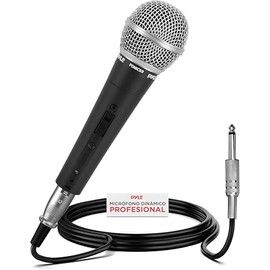 Pyle - Micrófono vocal dinámico profesional, micrófono de mano unidireccional cardioide dinámico de bobina móvil con interruptor de encendido/apagado, incluye cable de audio XLR de 15 pies a una conexión de audio de 1/4 pulgadas, PDMIC59