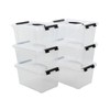 Afromy 6-Pack 6 Quart Latching Storage Boxes, Plastic Storage Bins,