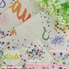Birthday Table Runner, Colourful Dot Birthday Tablecloth with 4 Tablecloth