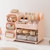 UFORU Makeup Organizer for Vanity with Brush Holder, Large Plastic