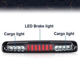 PIT66 LED 3rd Brake Light,Compatible with Chevy Silverado 99-07/Fit GMC Sierra 1500 2500HD 3500 99-07 High Mount Stop Parking Light Third Brake Cargo Lamps Chrome Housing Clear Lens I Type