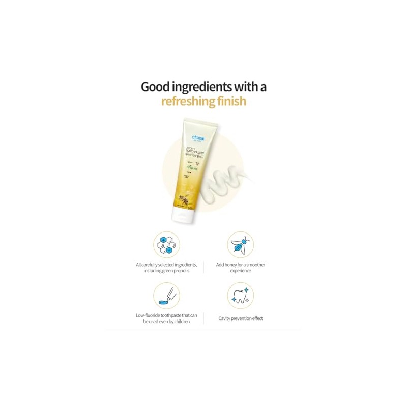 Low Fluoride Toothpaste with Propolis Extract, 50g x 4 Tubes