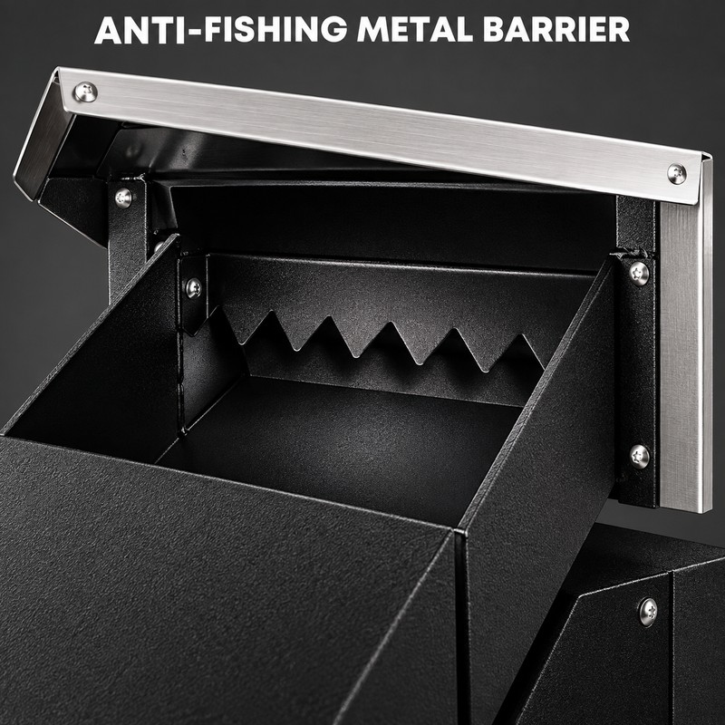 Through-Wall Locking Drop Box with Adjustable 6.63-11.7 Inch Chute, Heavy