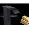 YCCUZA Automatic Touchless Bathroom Sink Faucet Black Waterfall AC/DC Powered