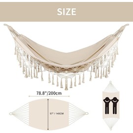 Double Hammock, Heavy Duty 500 lb - Beige