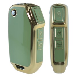 KUNIO Car Key Case for KIA Ceed Proceed K3 LX Sonet Sportage Sorento Cerato Forte Key Protection TPU Key Case Key Cover for Flip Key 3 Buttons A Green