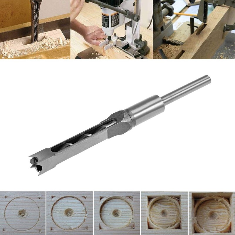 uxcell Square Hole Drill Bit, 1/2" High-Carbon Steel Hollow Chisel