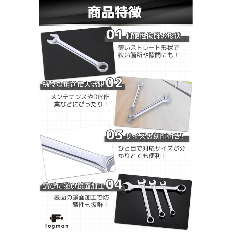 fogman Eyeglass Wrench Spanner Offset Wrench Ratchet Bolt Bicycle DIY