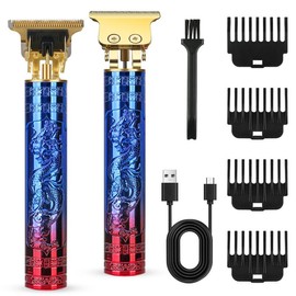 Professional Trimmer Hair Clippers, Cordless Barber Shaving Machine, USB Chargeable  Beard Trimmer Beard Shaver for Men Father's Day Gifts:_Blue-Dragon