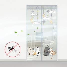 Magnetic Front Door Mosquito Net Screen & Frame Repair Kit Fine Mesh 2ea