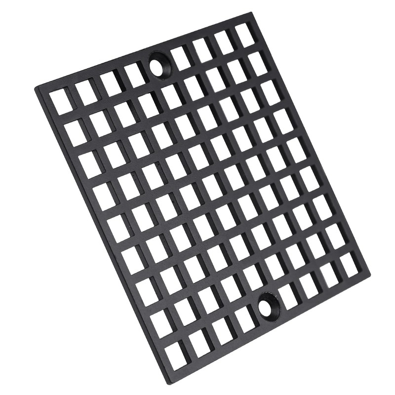 4" Matte Black Shower Drain Cover, 304 Stainless Steel Square
