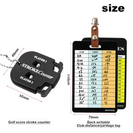 ZWOOGYM Golf Club Distance Range Maps with Holder, Writeable on the Back Length Matrix Chart for Beginners to Advanced (Back Writable+ Stroke Counter, 5)